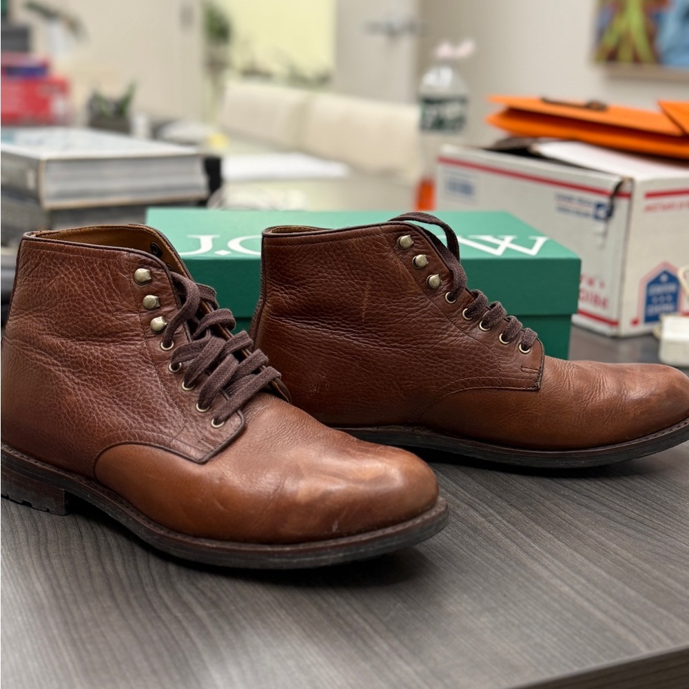 J. Crew Kenton Brown Leather Men's Boots Size 10